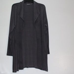 Chico's Travelers Grey Open Cardigan 95 acetate Size 3